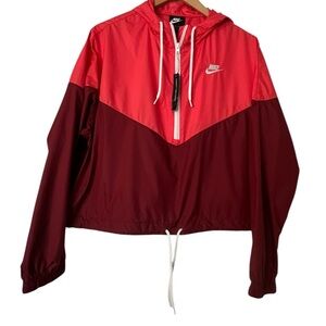 Nike Women's Two-Tone Red Bomber Jacket